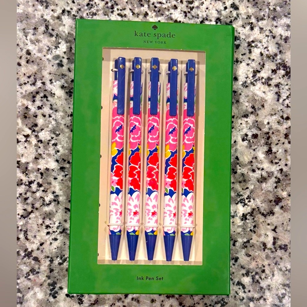 Kate Spade Pen Set of 5 Sunset Blooms